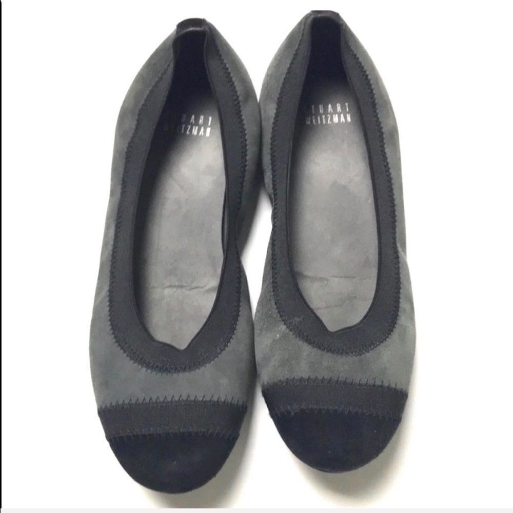 Stuart Weitzman Gray and Black Ballet Flats Size 7